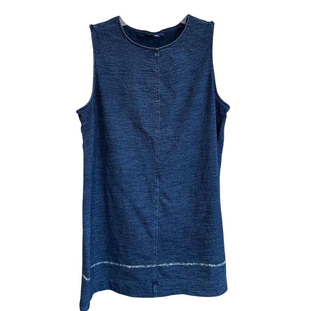 Pure J. Jill Indigo Denim Chambray Sleeveless‎ Tank Top Tunic M Petite Casual